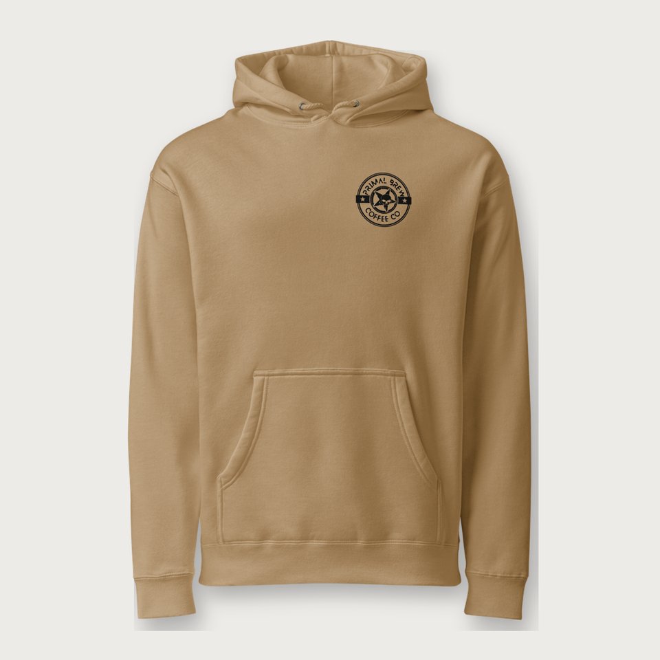 Alpha Rise Hoodie in Sandstone, front view