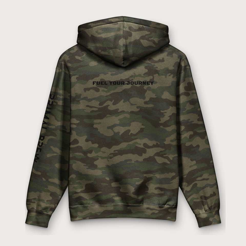 Backcountry Camo Hoodie in Forest Camo, back view