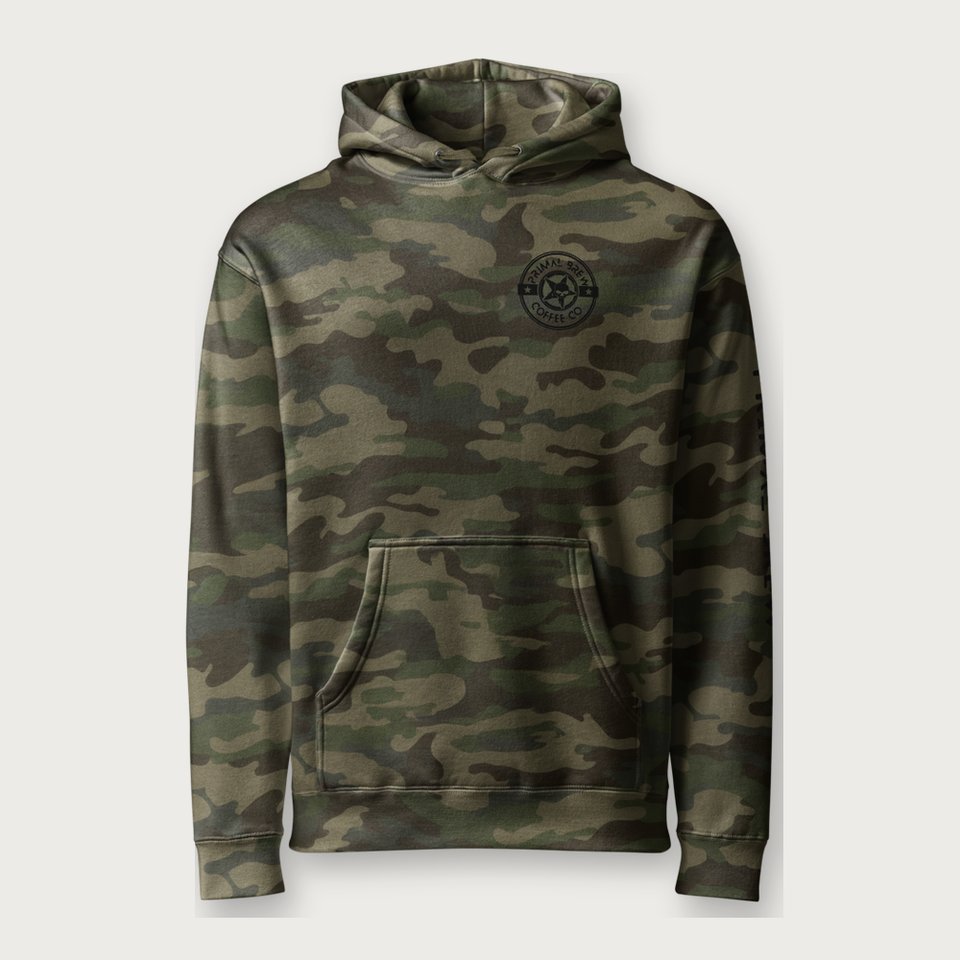 Backcountry Camo Hoodie in Forest Camo, front view