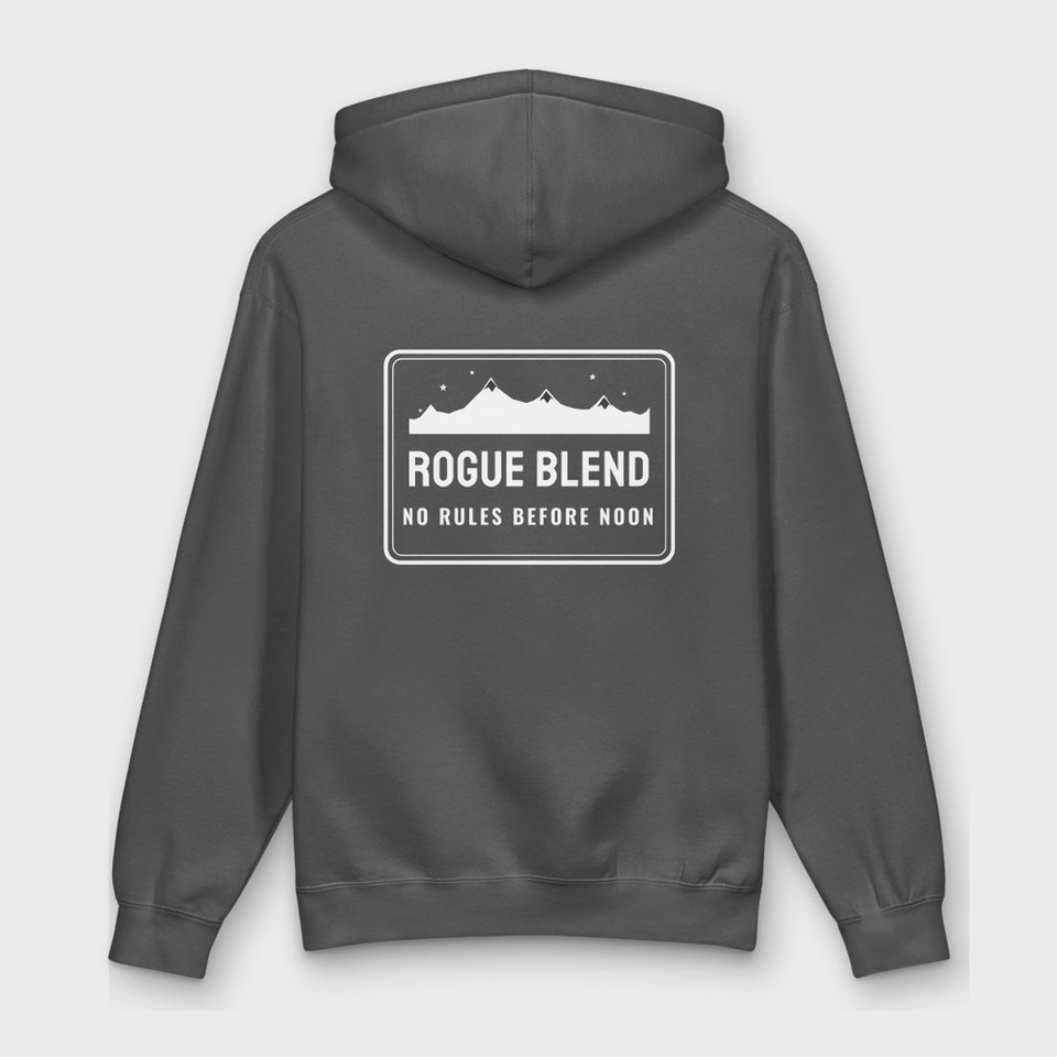 Rogue Blend Hoodie in Charcoal, back view