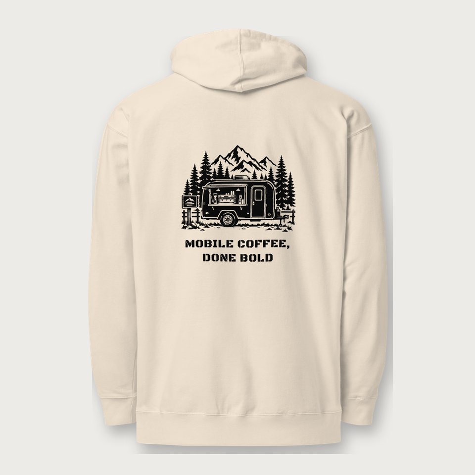 The Trailer Hoodie in Bone, back view
